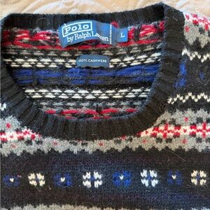 Vintage Polo Ralph Lauren 100% Cashmere Fair Isle Sweater Size L